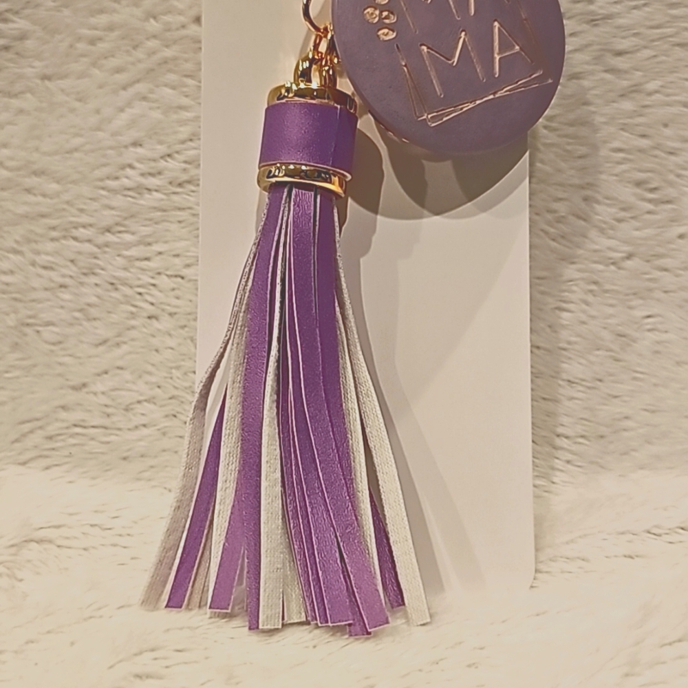 Personalized Purple “MAMA” Tassel Bag Charm & Keychain 💜✨ — “Lavender Love” - Picture 4 of 4